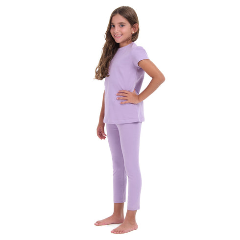 Girls summer pajama set Lilac t-shirt + Pants